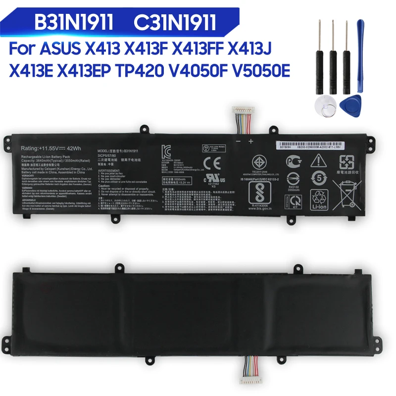 Фото Аккумулятор C31N1911 емкостью 42 Втч для ноутбука ASUS VivoBook Flip 14 TM420IA M413 M413DA TM420IA F413 K413 X413FF X421DA B31N1911 №1