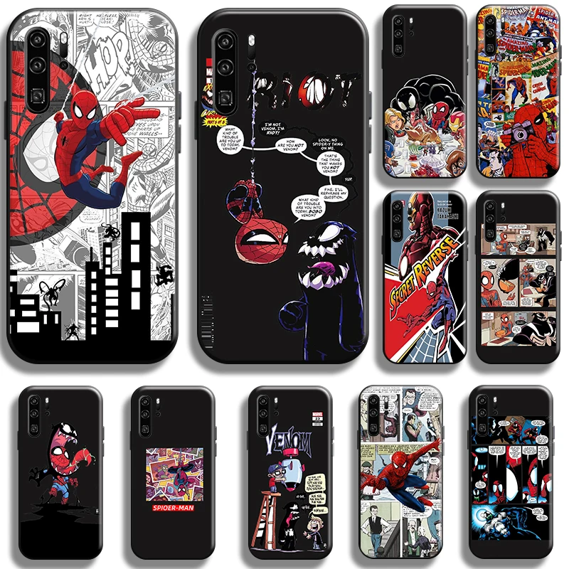 

Funny Spiderman Venom Comics Phone Case For Huawei Honor 10 10i 9 9A 10X 9X 8X Pro Lite Cover Back Black Liquid Silicon TPU