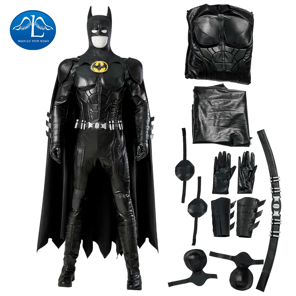 

Костюм для косплея летучая мышь Keaton из флэш-фильма черный комбинезон и плащ полный комплект костюмы на Хэллоуин для мужчин