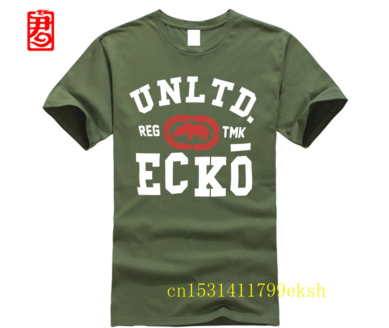 Фото Ecko_Unltd Мужская футболка из хлопка и спандекса с круглым вырезом, новый стиль, мужские футболки с круглым вырезом и короткими рукавами, классическая футболка для подростков, дизайнерская футболка №4