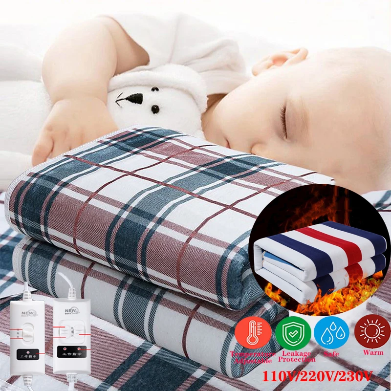 150cm Electric Blanket 220v Home Bed Sheet Thermal Heater Mat Heating Mattress Winter Thermostat Body Warmer Ddouble Cushion Pad