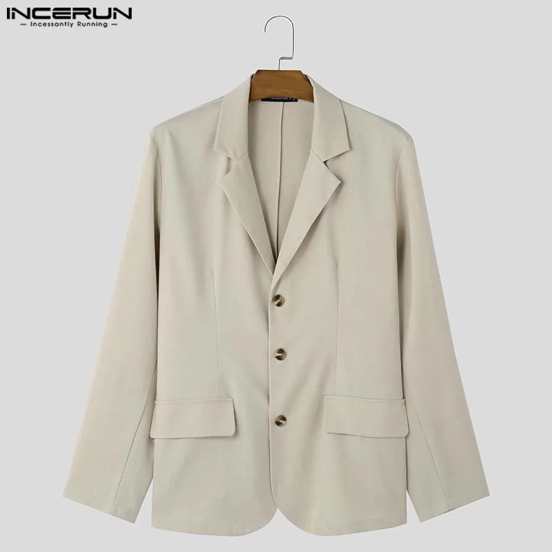 Красивая новая мужская одежда INCERUN 2024 топы свободный костюм пальто Модный