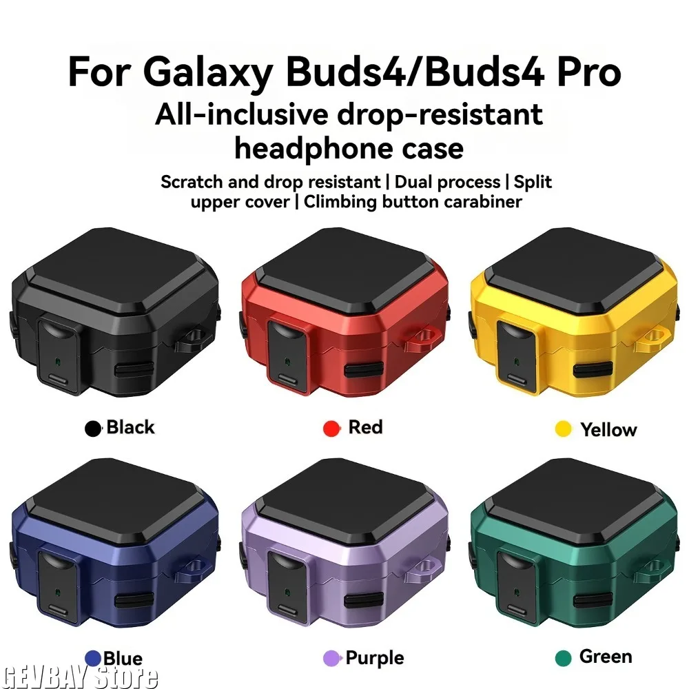 Фото Чехол для наушников Samsung Galaxy Buds 4 / Buds 4 Pro с защитой от ударов и замком безопасности, полная защита для Samsung Buds 4 Pro Coque Fundas №1