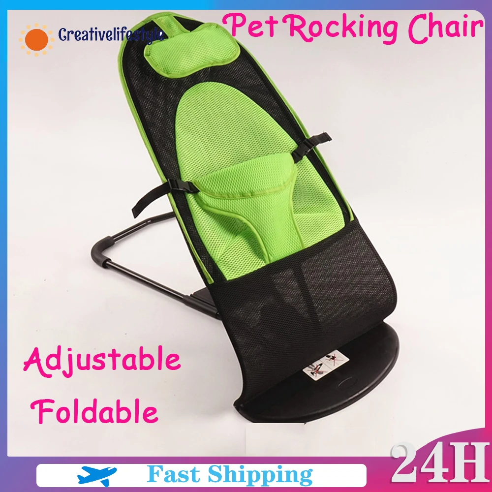

Pet Rocking Chair Foldable Adjustable Dog Cat Portable Rocking Chairs Teddy Puppy Nest Toy for Shake Pet Bed Sleep Dog Supplies