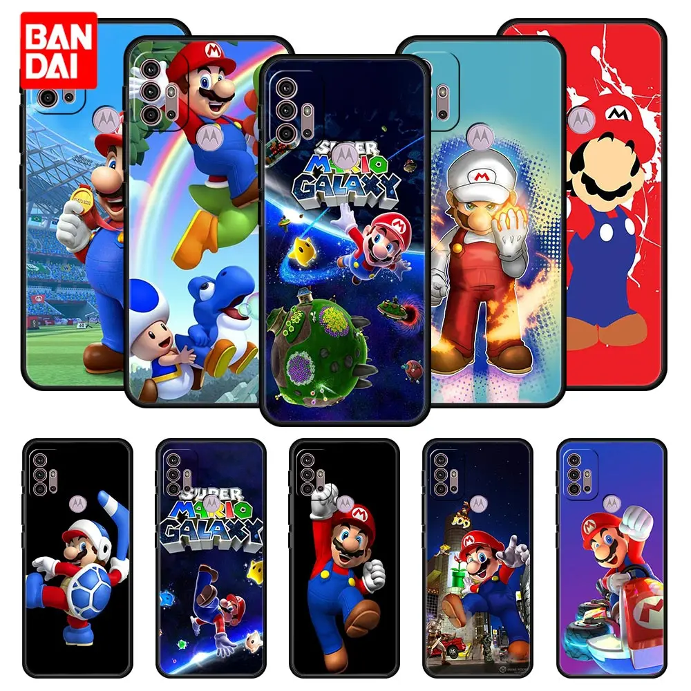 

Cover Case for Motorola Moto G30 G50 G60 G8 G9 G200 G31 G60s Power Plus Play Lite Bag Capa Armor Phone Soft Super Mario Bros