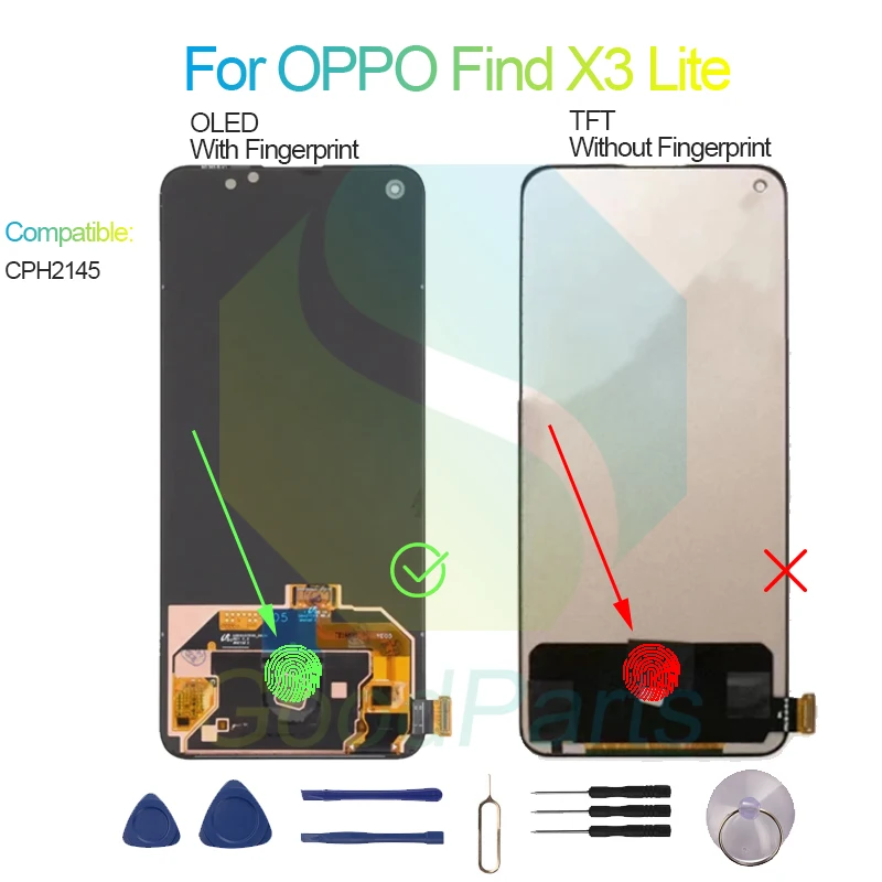 Фото ЖК-экран для OPPO Find X3 Lite 6,43 дюйма CPH2145 Find X3 Lite, сменный сенсорный дигитайзер в сборе №3