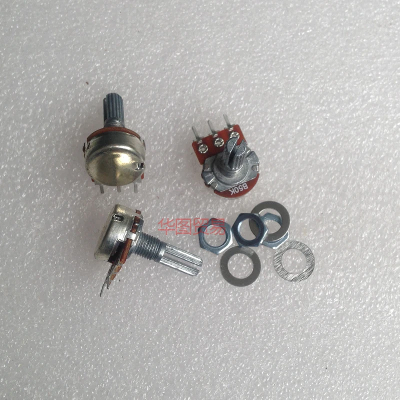 

10 шт., высококачественный линейный потенциометр WH148 B50K, вал 20 мм с гайками и шайбами, лидер продаж