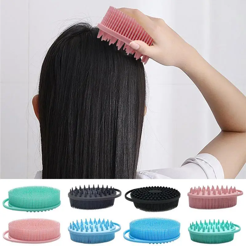 Silicone Loofah Double Side Bubble Bath Brush Body Scrubber Soft Bubble Bath Brush Skin Cleaner Cleaning Pad For Hair & Body