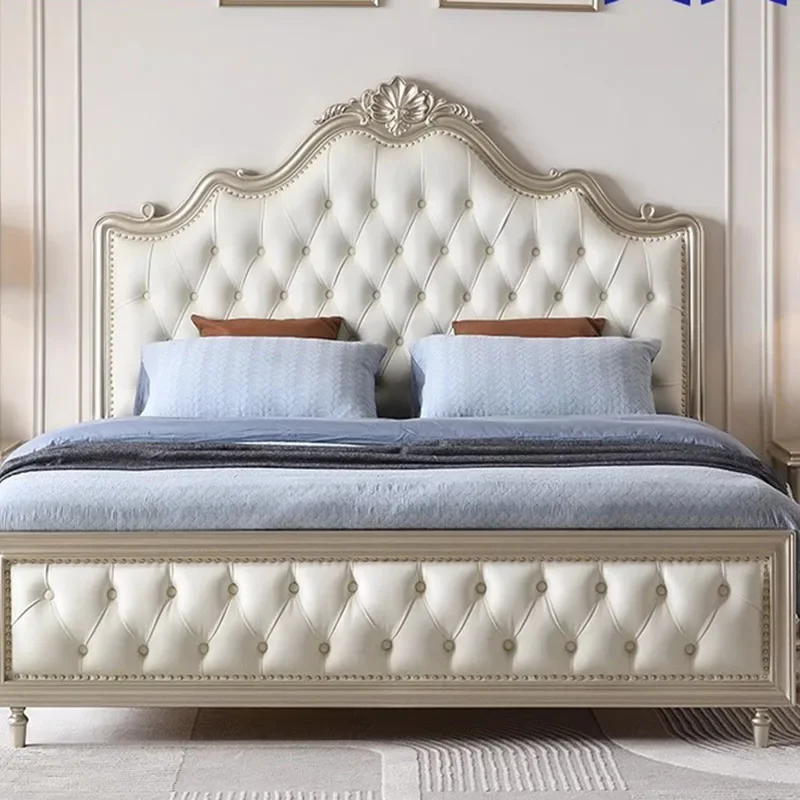 Современная Большая мягкая кровать принцессы большая деревянная для девушек