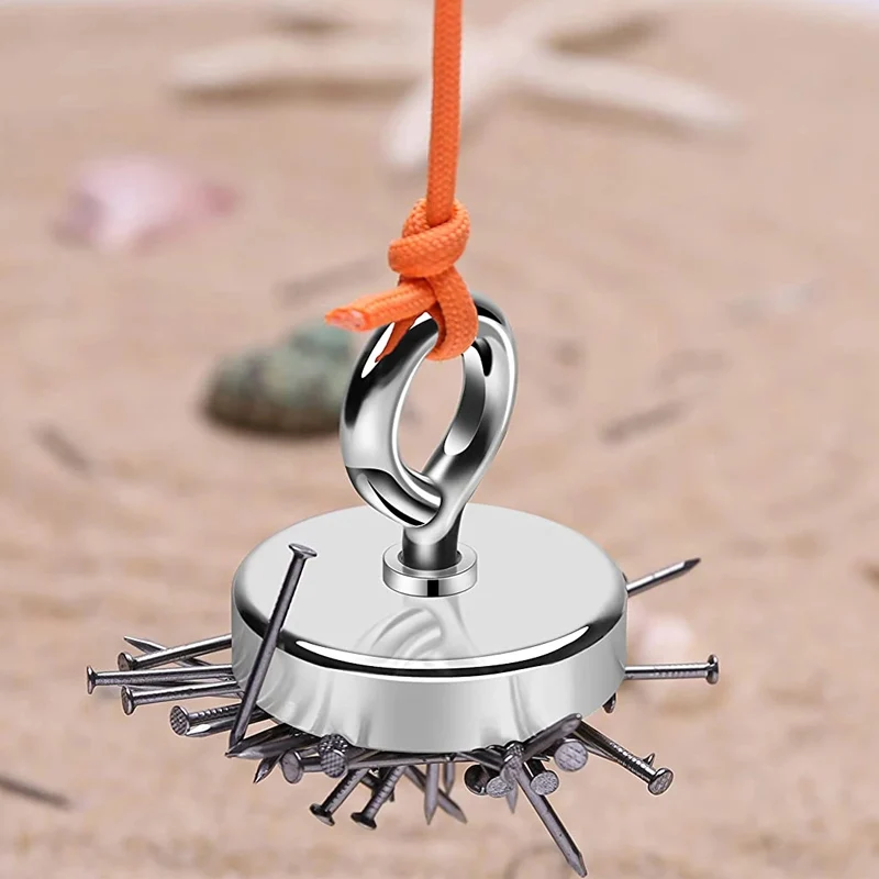 

Strong Magnetic Hook Neodymium Magnet Salvage Magnet Deep Sea Fishing Magnets with Ring Round Powerful Search Magnet Searcher