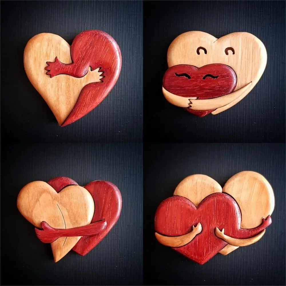 

Wooden Hug from My Heart New Handmade Craft Gifts Pocket Hug Heart Shaped Wood Carvings