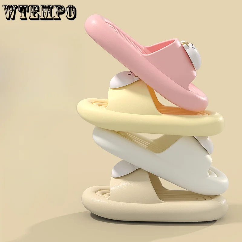 WTEMPO Fashion Woman Slippers Female Summer Cute Cartoon EVA Non-slip Couple Sandal Beach Soft Thick Platform Shoes Wholesale