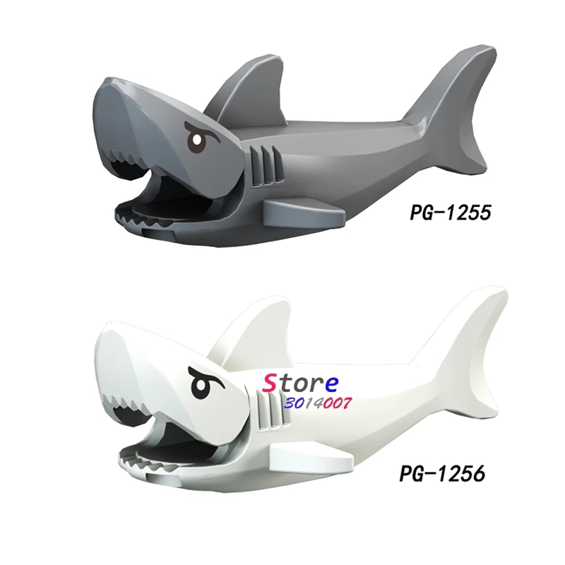 Single es Pirates of The Caribbean Great White Shark Gray Zombie building blocks models bricks toys for children kit