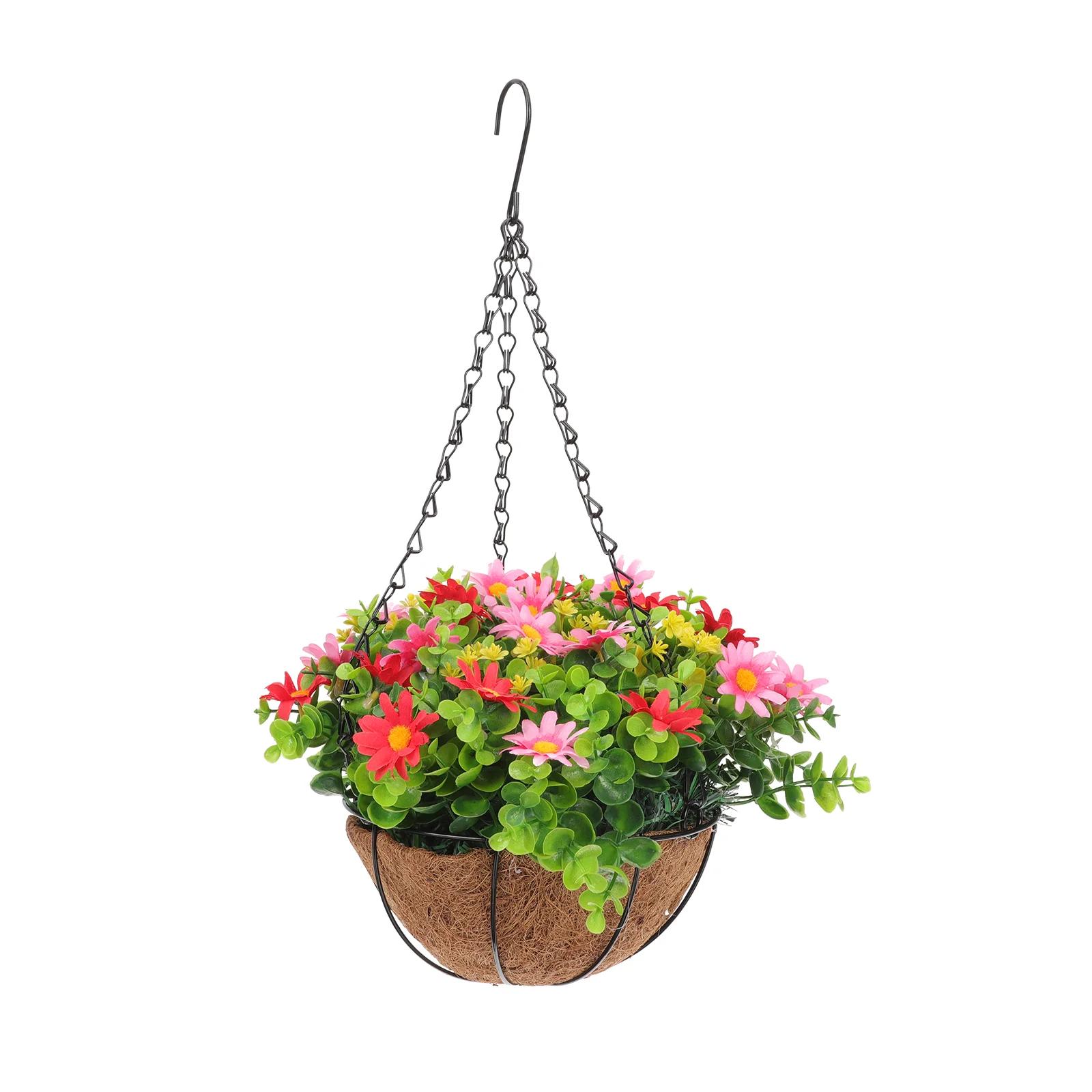 

Flower Hanging Basket Artificial Baskets Dried Flowers Bouque Fake Pot Gardenwall Pendant Wire Round Holder Planters Mounted