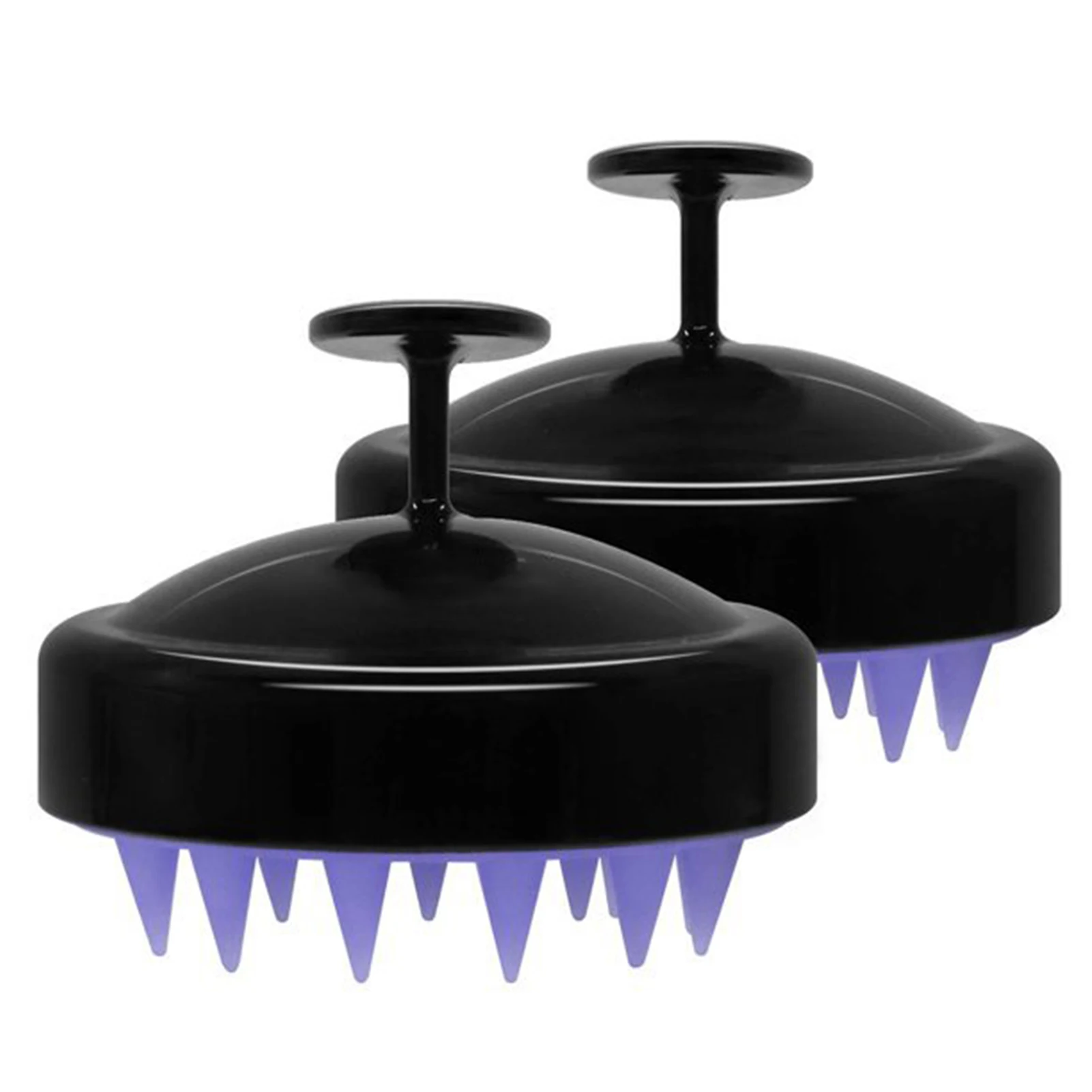 

2pcs Comb Manual Cleaning Dandruff Scrubber Soft Silicone Portable Hair Scalp Brush Massage Spa Home Hotel For Wet Dry Shower