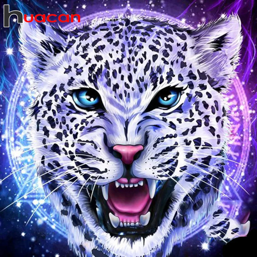 

Алмазная вышивка Huacan 5D набор леопардовая Живопись Животные мозаика вышивка крестиком персонализированный подарок украшение для дома