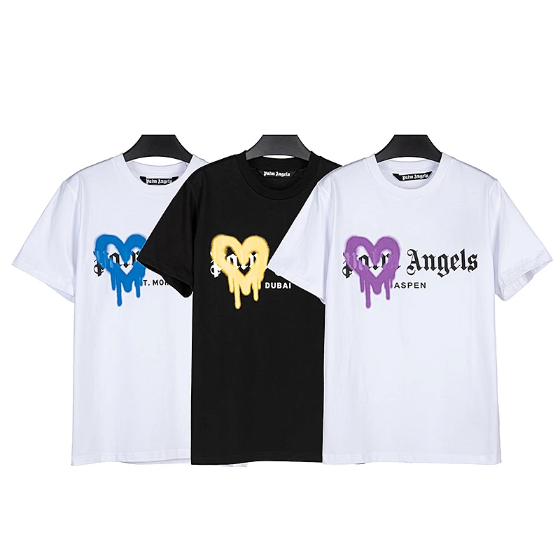 

Palm Angels 22SS Men and Women Couples Letter Print Casual Fashion Round Neck Short Sleeve T-Shirt Boyfriend gift