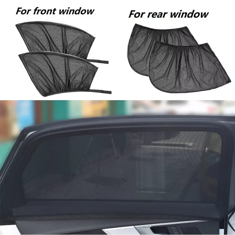 

2Pcs Car Window Cover UV Protection Shield Auto Side Front Rear Window Sun Shade Sunshade Curtain Mesh Cover Auto Accessories