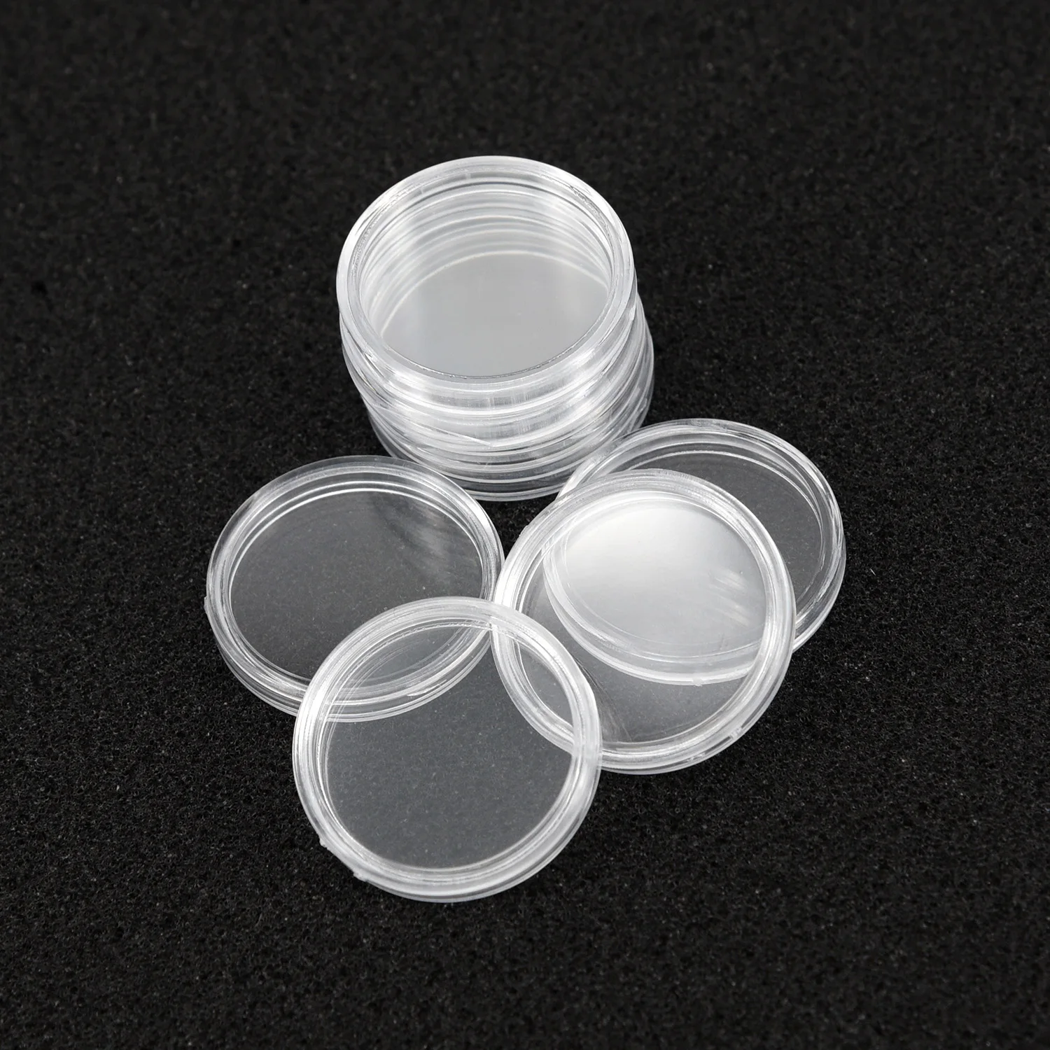 

100pcs 25mm Clear Commemorative Coin Capsules Round Coin Collection Case Display Holders Containers Storage Boxes