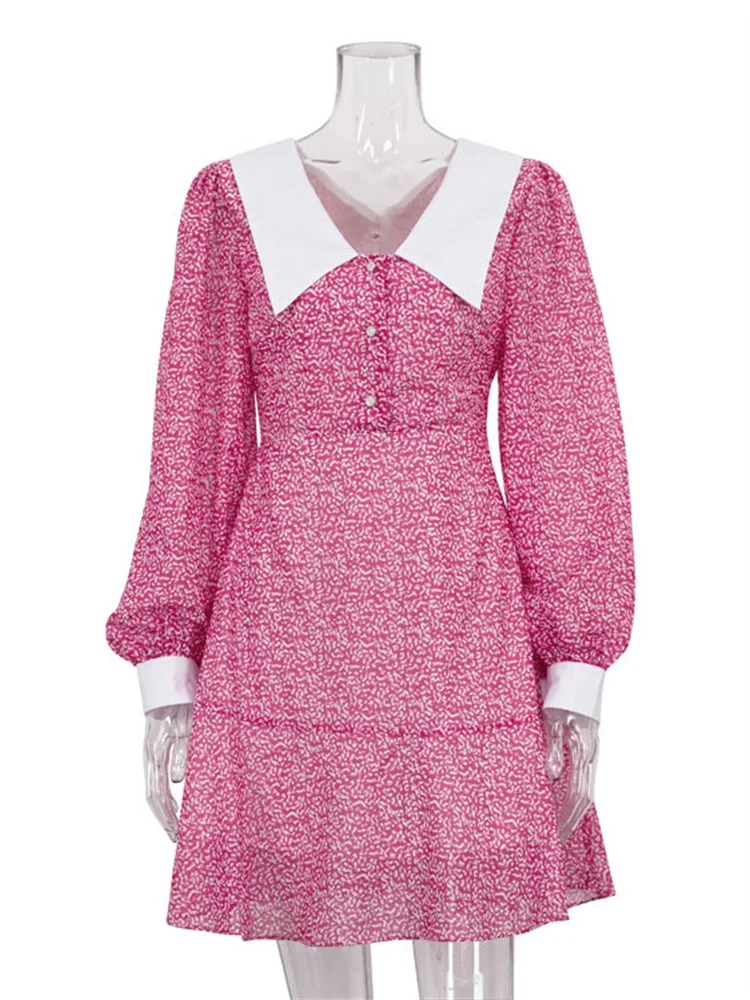 Модное мини-платье с v-образным вырезом и принтом для женщин тонкое вечернее