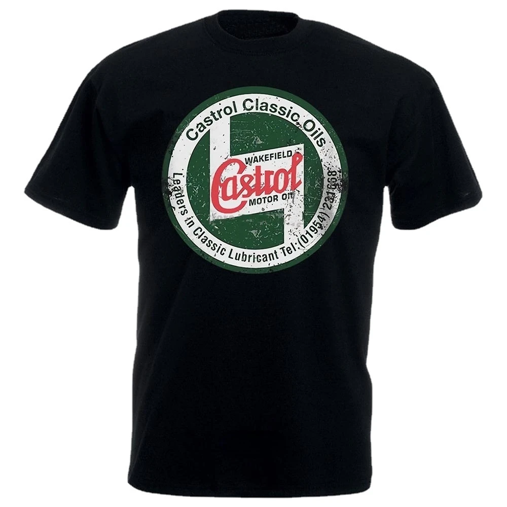 Футболка Castrol с винтажными знаками для мужчин и женщин, Классическая тенниска в стиле ретро, крутая повседневная майка с принтом гордости, модная футболка оверсайз