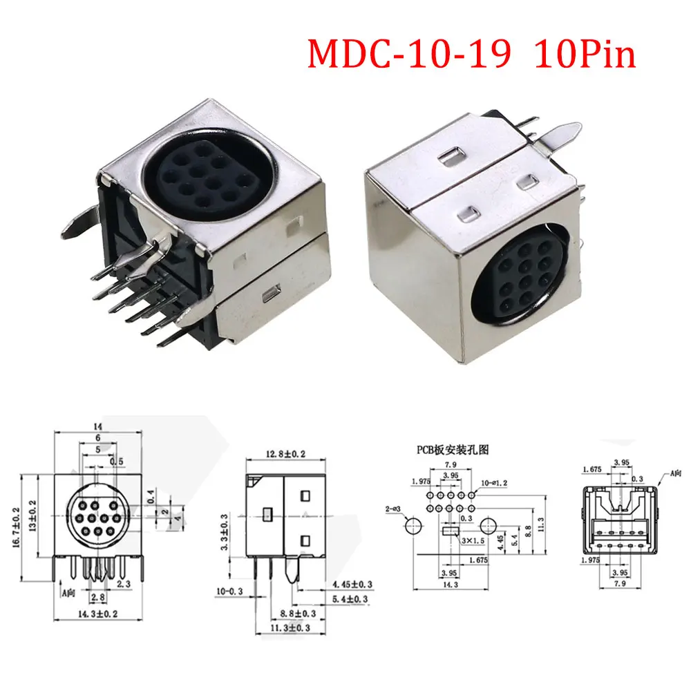 

MDC-9-02 9/10-контактный мини-DIN разъем