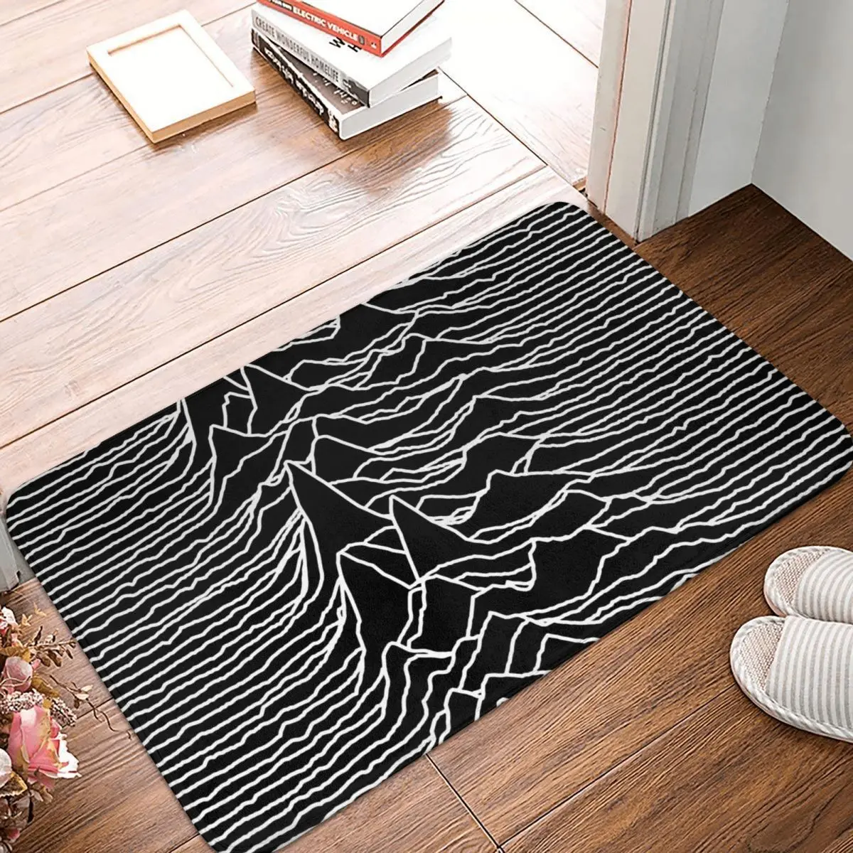 

Rock Hip Hop Non-slip Doormat Living Room Mat Unknown Pleasures Hallway Carpet Entrance Door Rug Indoor Decor