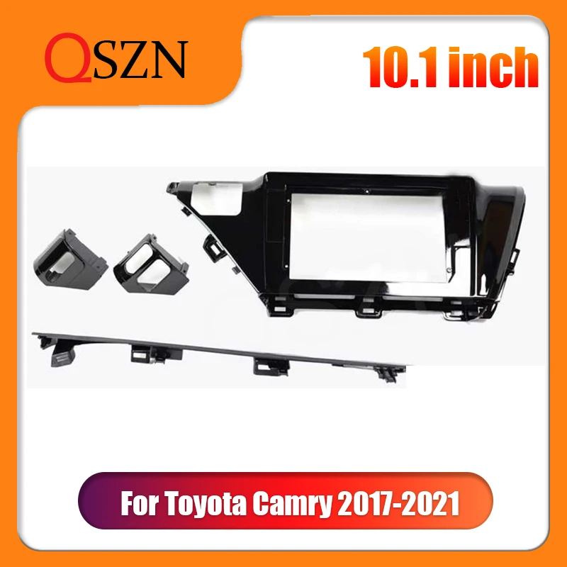 Купи QSZN 10.1" 2 Din Car radio DVD Installation Fascias Panel For Toyota Camry 2017-2021 Right RHD Audio Panel Dash Trim Kit Frame за 2,225 рублей в магазине AliExpress