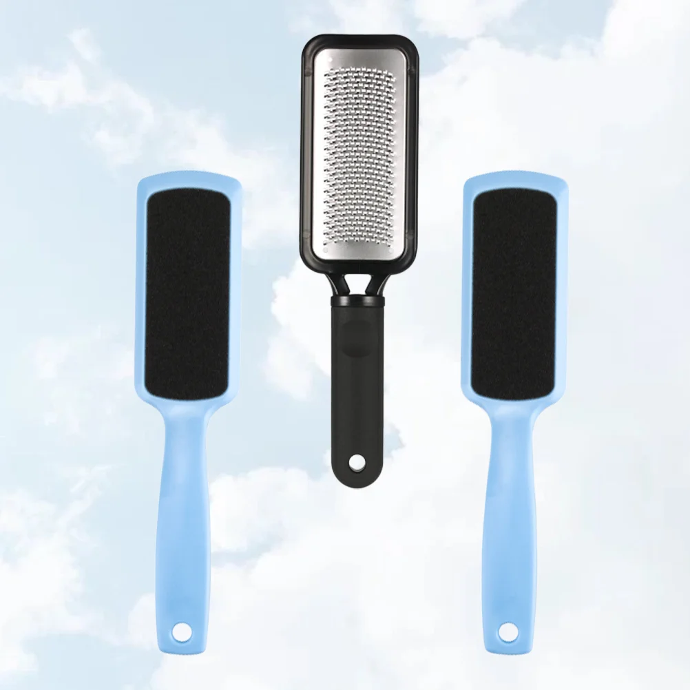 

3 Pcs Sole Foot Stainless Steel Scrubber Plastic Pedicure File Professional Tool