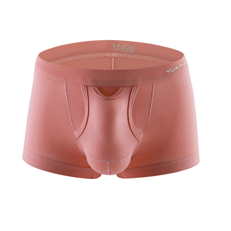 8PCS Men's Underwear Boxers Nylon Solid Mesh Breathable Mid-waist Boxer U Convex Design Dry Quickly Men's Underwear Boxer Shorts