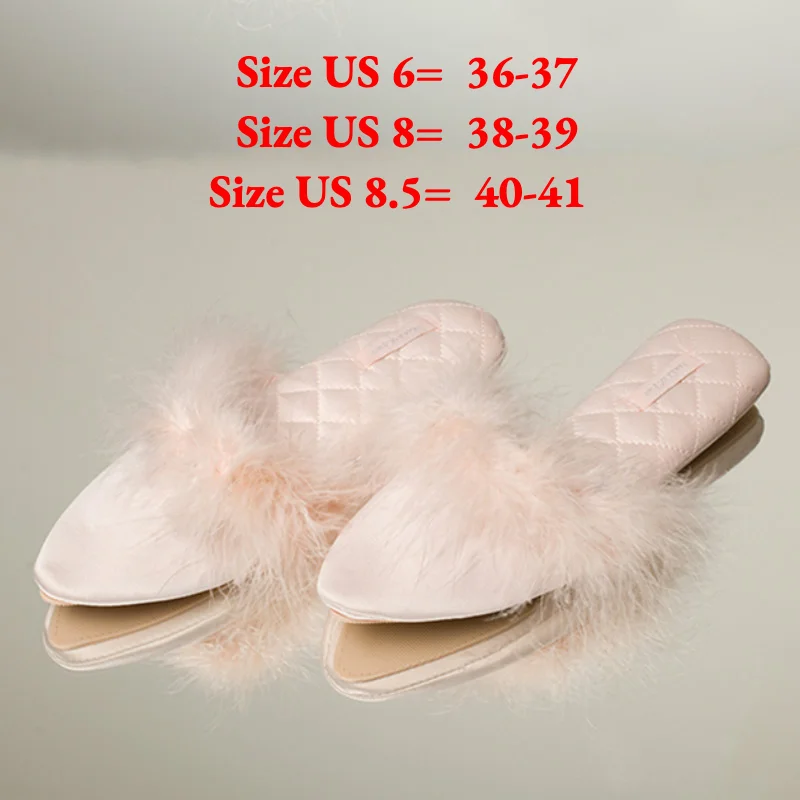 Fleece Satin Women Slippers Fashion Home Indoor Female Outside Slides Comfort Cotton Fabric Flat with Warm | Обувь