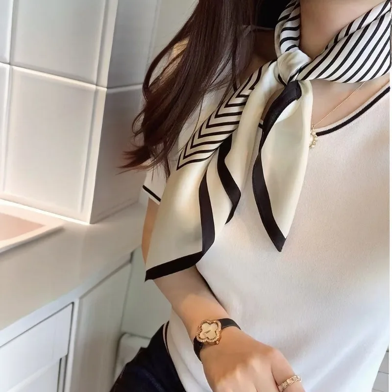 Роскошный брендовый женский шарф летние шелковые шарфы 70 см шали квадратный