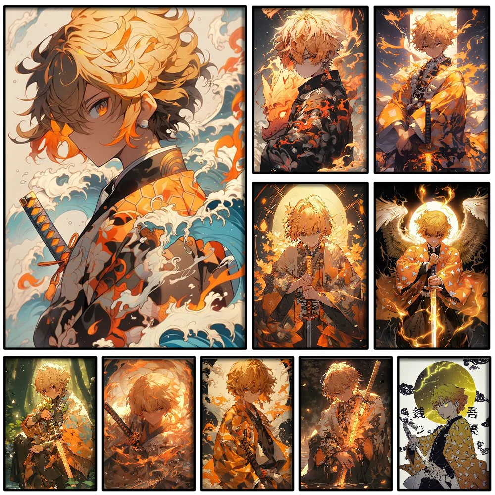 Современный стиль аниме Demon Slayer Kimetsu No Yaiba постер искусство для гостиной отель