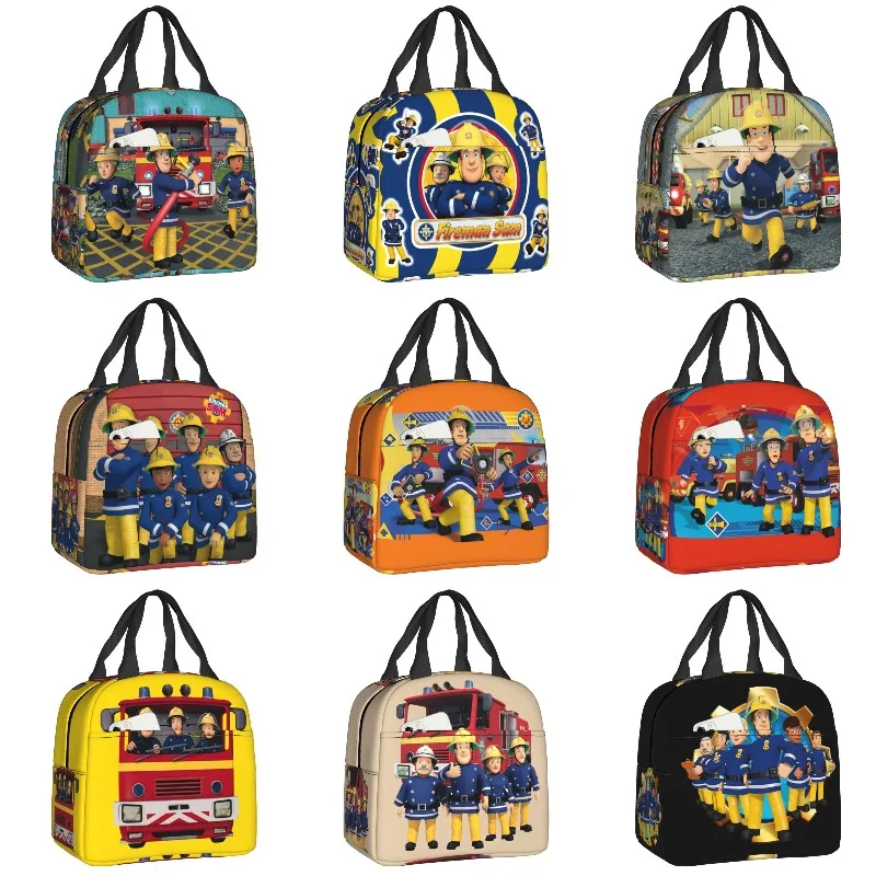 

Изолированная сумка для обеда Fireman Sam для женщин, мультяшный пожарный, многоразовый охладитель, термоконтейнер для еды, школьные сумки для пикника