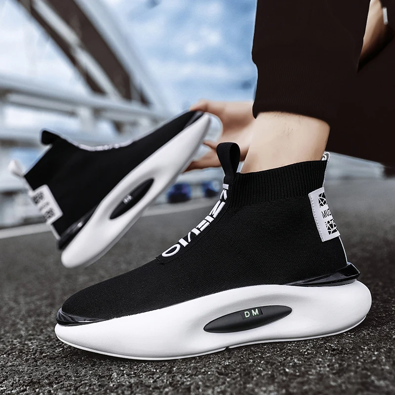 Brand Men's Retro Sock Sneakers High Top Chunky Sneakers Breathable Unisex Thick Bottom Casual Sports Shoes Zapatos De Hombre