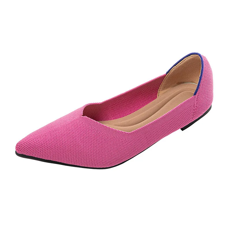 

Spring and autumn flat shoes fashion leisure Women's flat shoes pointed knitting elastic comfortable boutique shoes