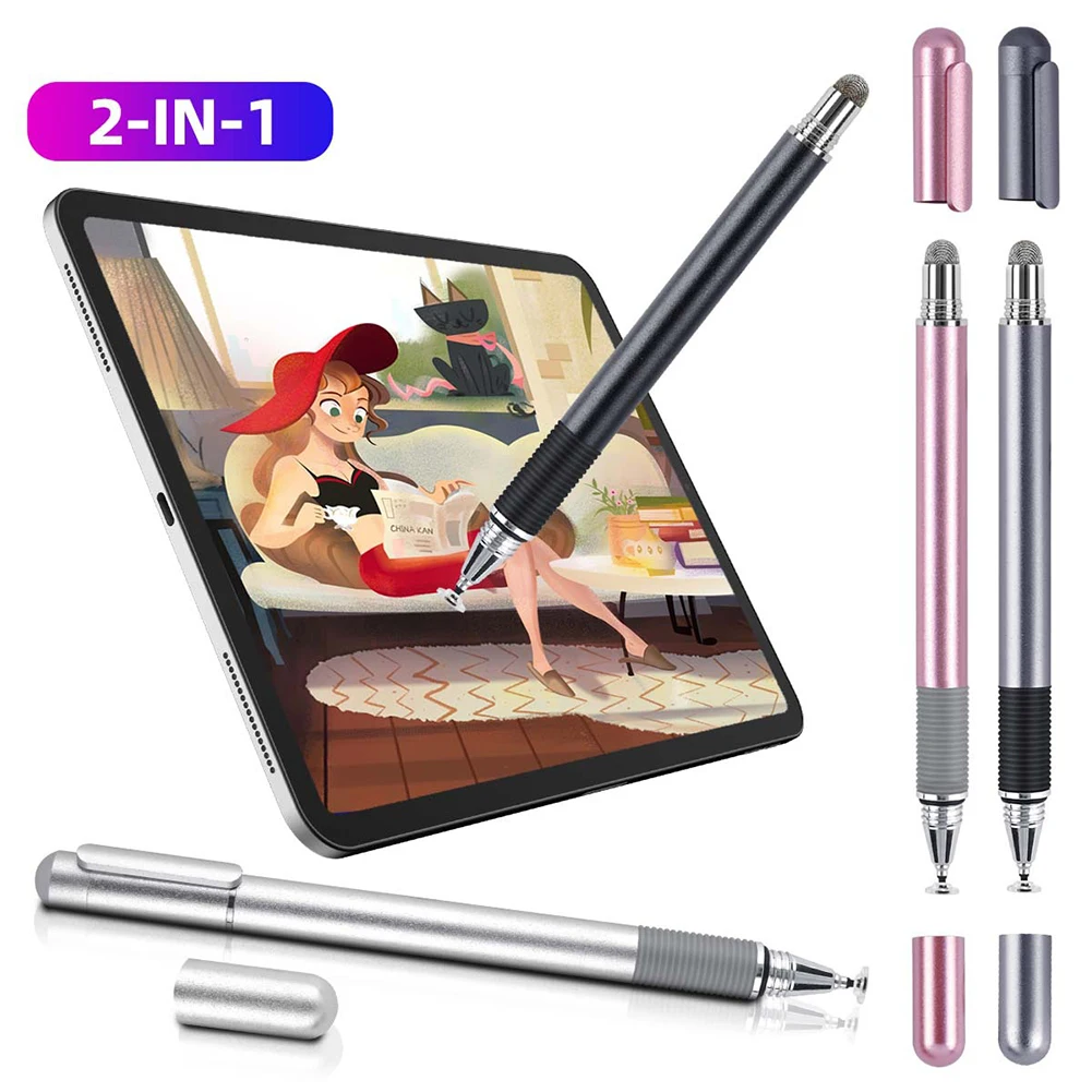 

2 In 1 Stylus Pen Touch Screen Drawing Pen For Smart Phone Capacitive Pen for Tablet iPad Laptop Universal Capacitive Screens