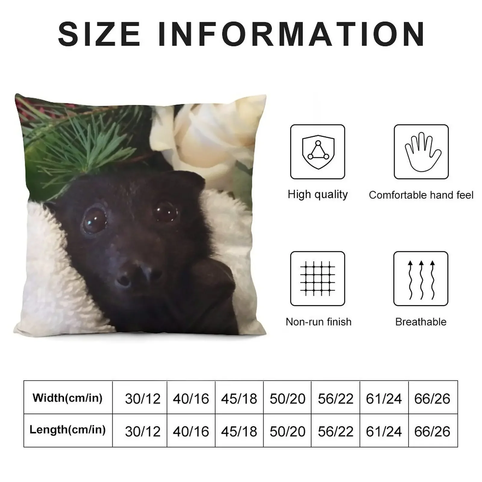 Летучая мышь Baby Larry Black Flying Fox. Декоративные рождественские чехлы для подушек