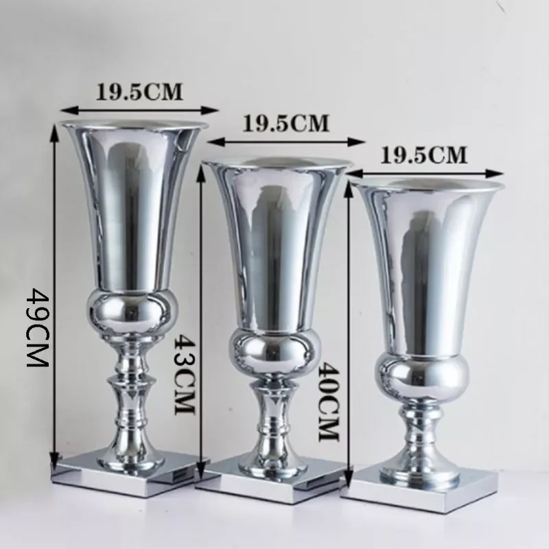 

NEW Large Luxury Stunning Silver Iron Luxury Vase Urn Wedding Table Centrepiece