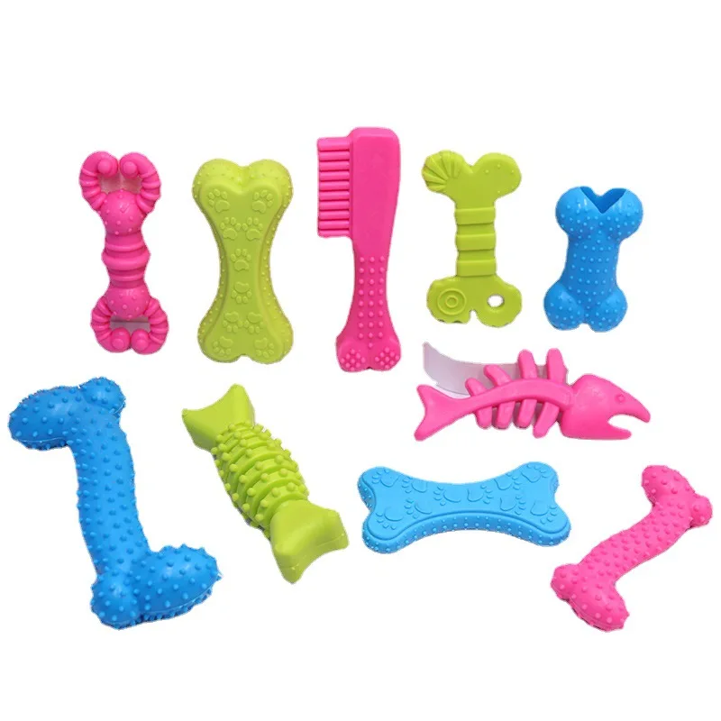 

1PC Dog Chew Toys TPR Pet Toys Teddy Puppy Teeth Cleaning Chew Training Toys No Poison Health Pet Supplies