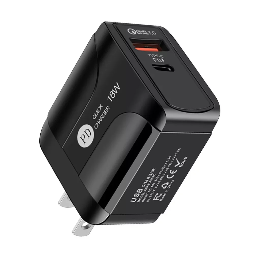 

Fast PD USB Charger For iPhone 12/Pro Max 18W/3A QC3.0 Phone Quick Power Adapter Portable Fast Charging Travel Wall Chargers