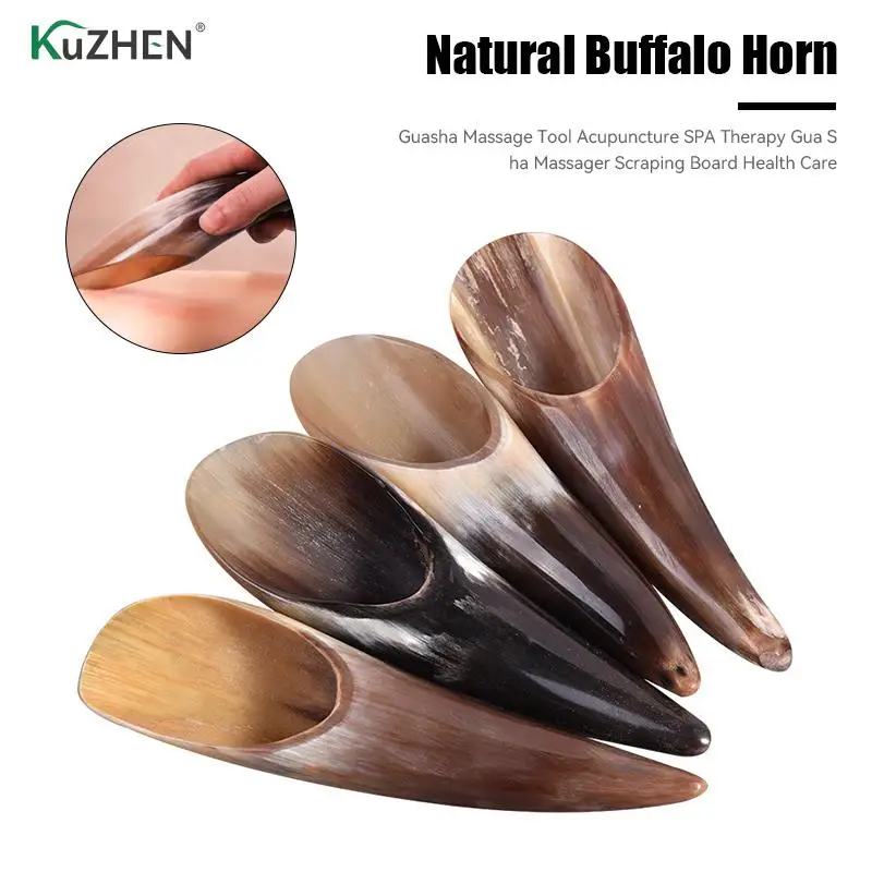 

New Natural Buffalo Horn Guasha No Stress Massage Tool Acupuncture SPA Therapy Gua Sha Massager Scraping Board Health Care
