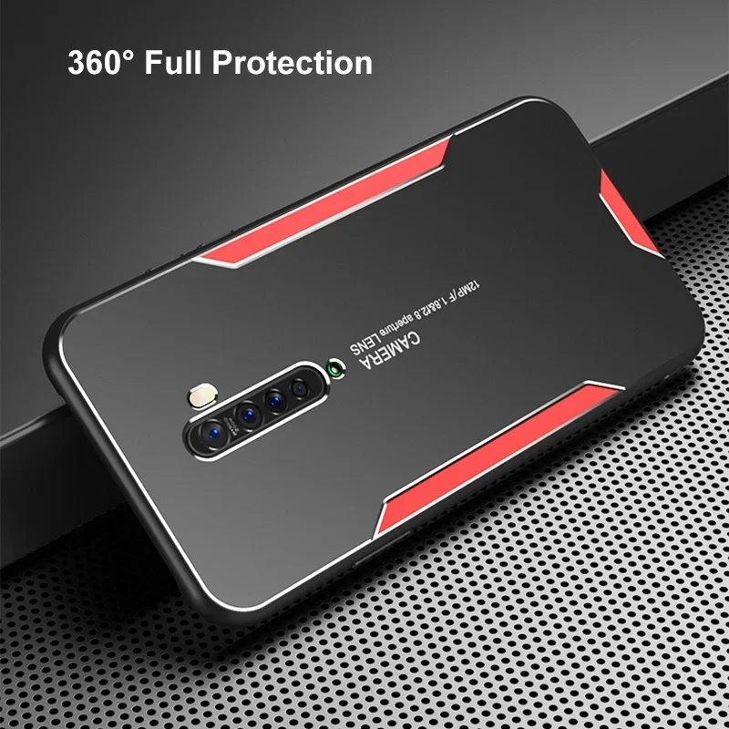 

For OPPO Reno 2 Z 2Z 2F Reno2 Case Back Cover Silicone Protection Phone Case For OPPO Reno 10X Zoom RenoZ Aluminum Metal Case