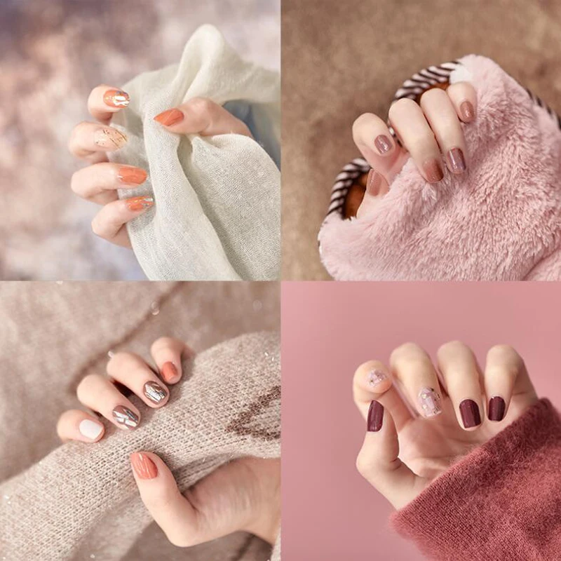 Наклейки для дизайна ногтей Осень-зима 3D лазер полное покрытие клейкие обертки