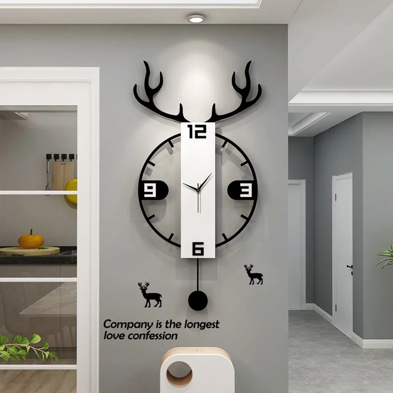 

Kitchen Large Wall Clock Modern Design Round Silent Unusual Wall Clock Stylish Nordic Live Room Furnitur Reloj De Pared Decor