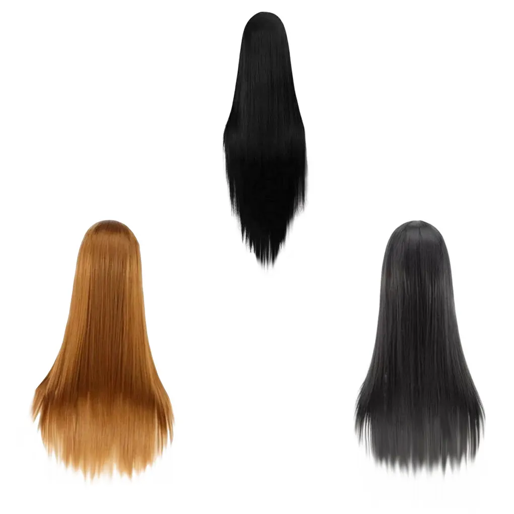 

Парик длинный прямой цветной наполовину высокотемпературный шелк накладной