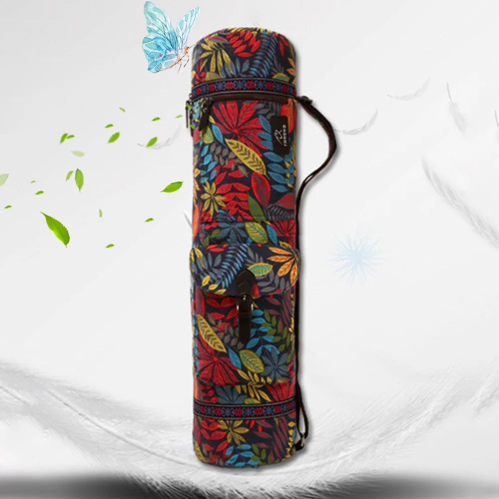 

Shoulder Adjustable Strap Fitness Waterproof Practical Exercise Leaves Print Case Gym Yoga Mat Bag Portable Casual Pilates