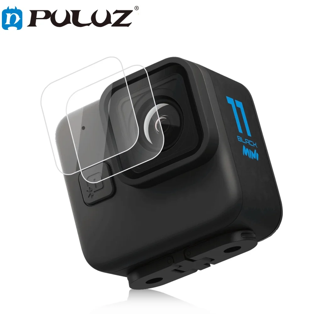 PULUZ 2 шт. для GoPro Hero11 Black Mini 2 шт. линзы Закаленное стекло пленка для защиты экрана Аксессуары для спортивной камеры