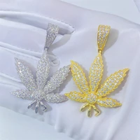 full moissanite leaves pendant s925 sterling silver necklace yellow gold fine jewelry pass diamond tester drop shipping