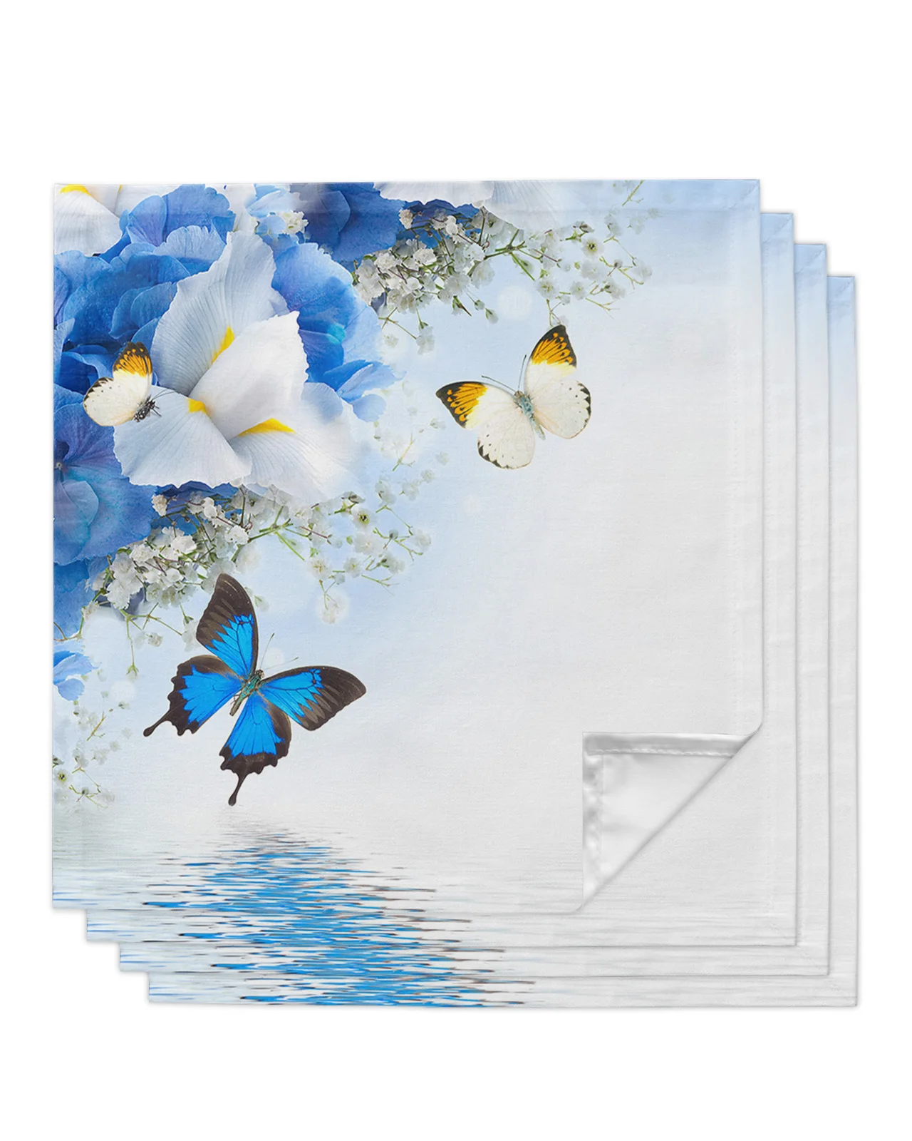 

4pcs Butterfly Flower Wing Gradient Petal Square 50cm Table Napkin Wedding Decoration Table Cloth Kitchen Dinner Serving Napkins
